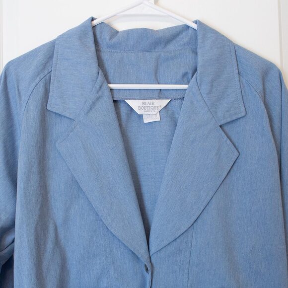 Minimalist VTG Blair Light Jacket Blue Collar Pocket Workwear Sz 8 | True Summer - Picture 4 of 6